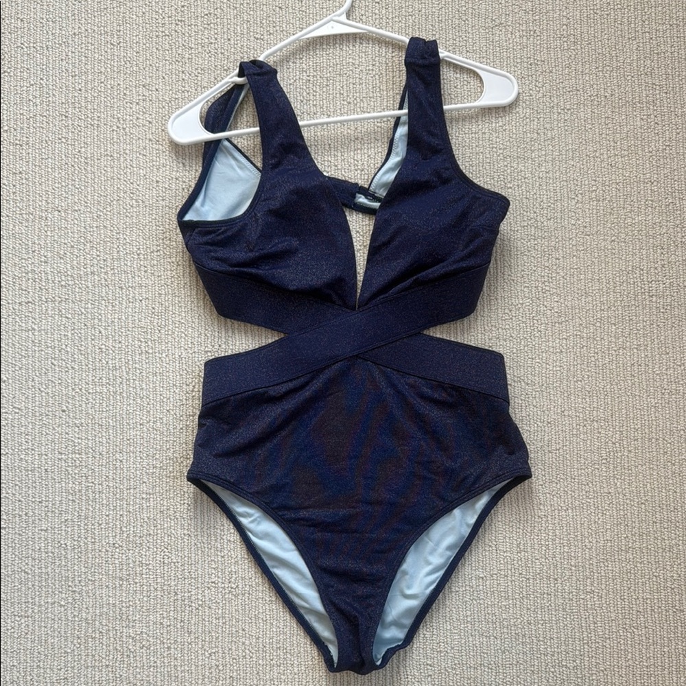 Stylish Navy Women’s One Piece Swimsuit